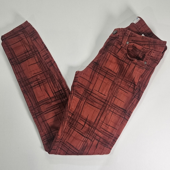 Paige Jeans Womens Size 28 Red‎ Black Verdugo Ultra Skinny Made In The USA Denim - Picture 1 of 9